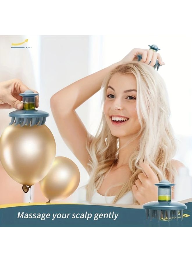Blue Silicone Scalp Massage Brush For Hair Growth And Dry Scalp Care - Image 1